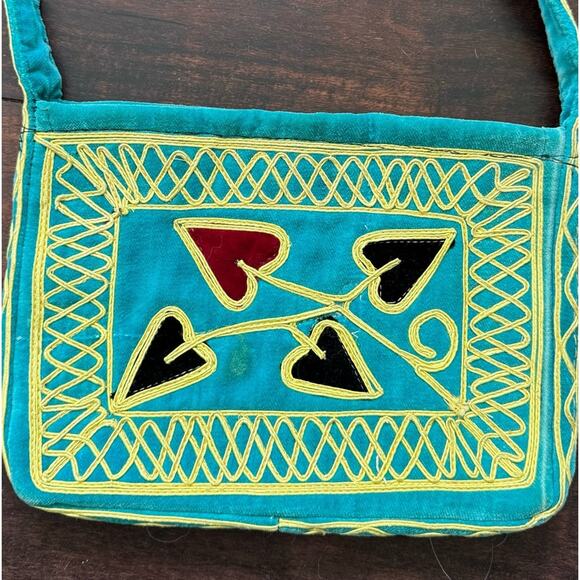 Embroidered Floral Cotton Shoulder Bag - Picture 7 of 12